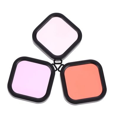 DIYEAH 3pcs Backscatter Flip Filter Diving Lens Filters Official Housing Case Lens Scratch Resistant High Transparency
