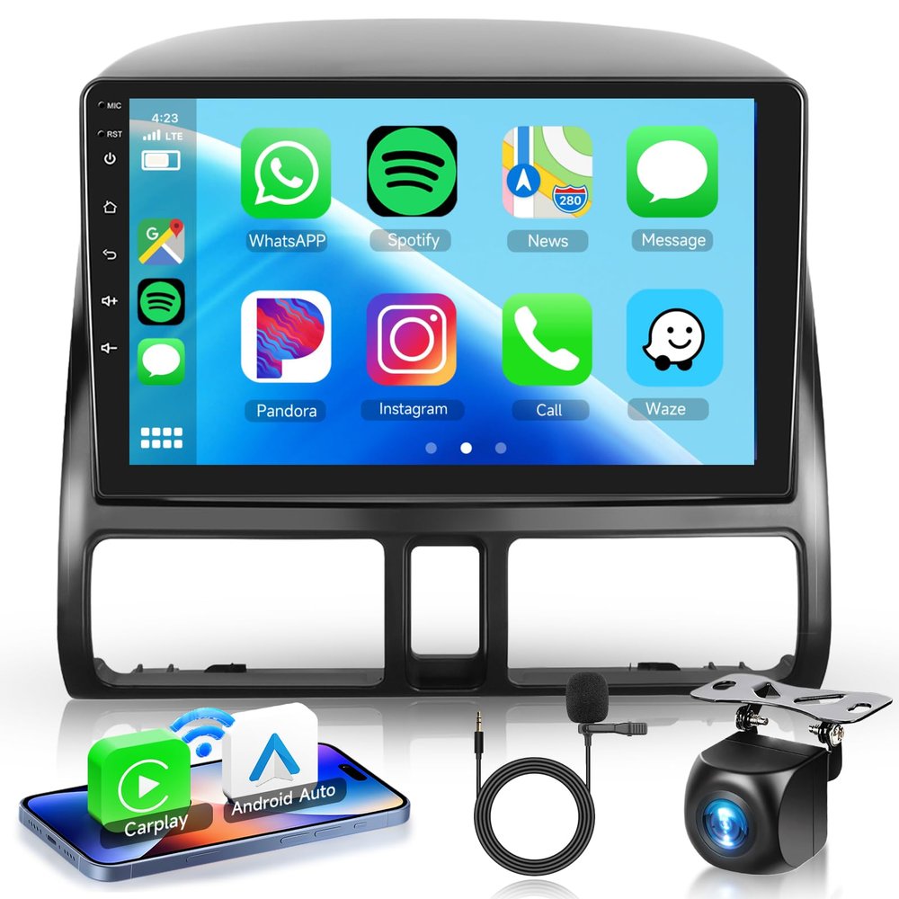 2G+64G Android 13 Car Stereo for Honda CRV 2002-2006 with Wireless Carplay Android Auto, 9 Inch Touch Screen Radio Support GPS/WiFi/Bluetooth/FM/SWC/Backup Camera