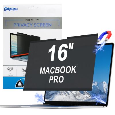 gopupu Magnetic Privacy Screen Protector Macbook Pro 16 Inch 2021-2024 M1 M2 M3 M4 Pro Max, Removable Laptop Screen Protector Privacy Screen Filter Shield Anti Glare Anti Spy