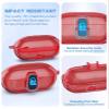 AGENTNANO [Upgrade Secure Lock] for Beats Solo Buds 2024 Case Cover with Cleaner Kit, Clear TPU Shockproof Protective Cover Compatible with Beats Solo Buds Charging Case with Carabiner-Clear Red view 2