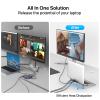 USB C Laptop Docking Station Stand, USB C Hub 7 in 1 Multiport Adapter with 4K HDMI, Gigabit Ethernet, USB A 3.0, PD 100W Charge, Universal Docking Stations for MacBook Pro/Air/Dell/HP/Surface/Lenovo view 2