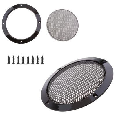 2pcs 4"/5"/6.5"/8"/10" Speaker Repair Kit, Speaker Net Cover Decorative Circle Woofer Guard Protector Cover Car Home Mesh Enclosure Speakers Plastic Frame Metal Iron Wire grilles Screws (8")