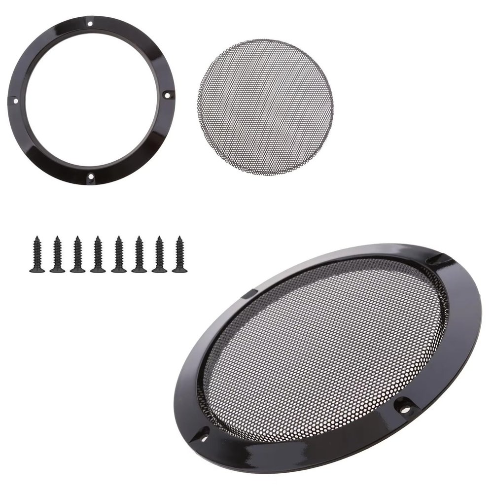 2pcs 4"/5"/6.5"/8"/10" Speaker Repair Kit, Speaker Net Cover Decorative Circle Woofer Guard Protector Cover Car Home Mesh Enclosure Speakers Plastic Frame Metal Iron Wire grilles Screws (8")