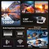 Wielio Smart Projector with WiFi 6 and Bluetooth - 4K Support 350Ansi Portable Bedroom Mini Projector Native 1080P , 2026 New Auto Keystone & Zoom Home Theater Cinema Movie Proyector, 120 Stand view 2