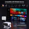 Wielio Smart Projector with WiFi 6 and Bluetooth - 4K Support 350Ansi Portable Bedroom Mini Projector Native 1080P , 2026 New Auto Keystone & Zoom Home Theater Cinema Movie Proyector, 120 Stand view 3