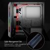 XLTFUC Mid-Tower Gaming Case ATX Micro-ATX, Desktop Computer Case, Dual Tempered Glass Panel Vertical GPU Bracket Supports Water Cooling(Black) view 4