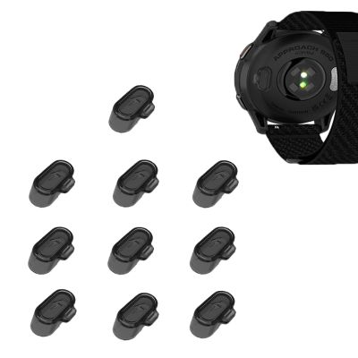 10 Pack Charger Port Protector for Garmin Approach S44/S50,BOVUGAC TPU Dust Plug Anti-dust Plugs Compatible for Garmin Approach S44/S50-Clear Black