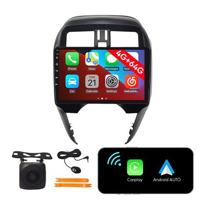 [4G 64G] Android Car Stereo FM Radio Carplay Android Auto 10.1" Touchscreen Headunit Media Player with Backup Camera for Nissan Sunny 2015 2016 2017 2018 2019 LHD