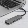 5 in 1 USB C Hub, Type C to 3 USB 3.0 Ethernet Mini SDTF OTG Adapter, 3 Compatible, Supports 87W PD Charging 5Gbps Data Transfer, 4K Output, Grey view 2