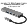 5 in 1 USB C Hub, Type C to 3 USB 3.0 Ethernet Mini SDTF OTG Adapter, 3 Compatible, Supports 87W PD Charging 5Gbps Data Transfer, 4K Output, Grey view 4