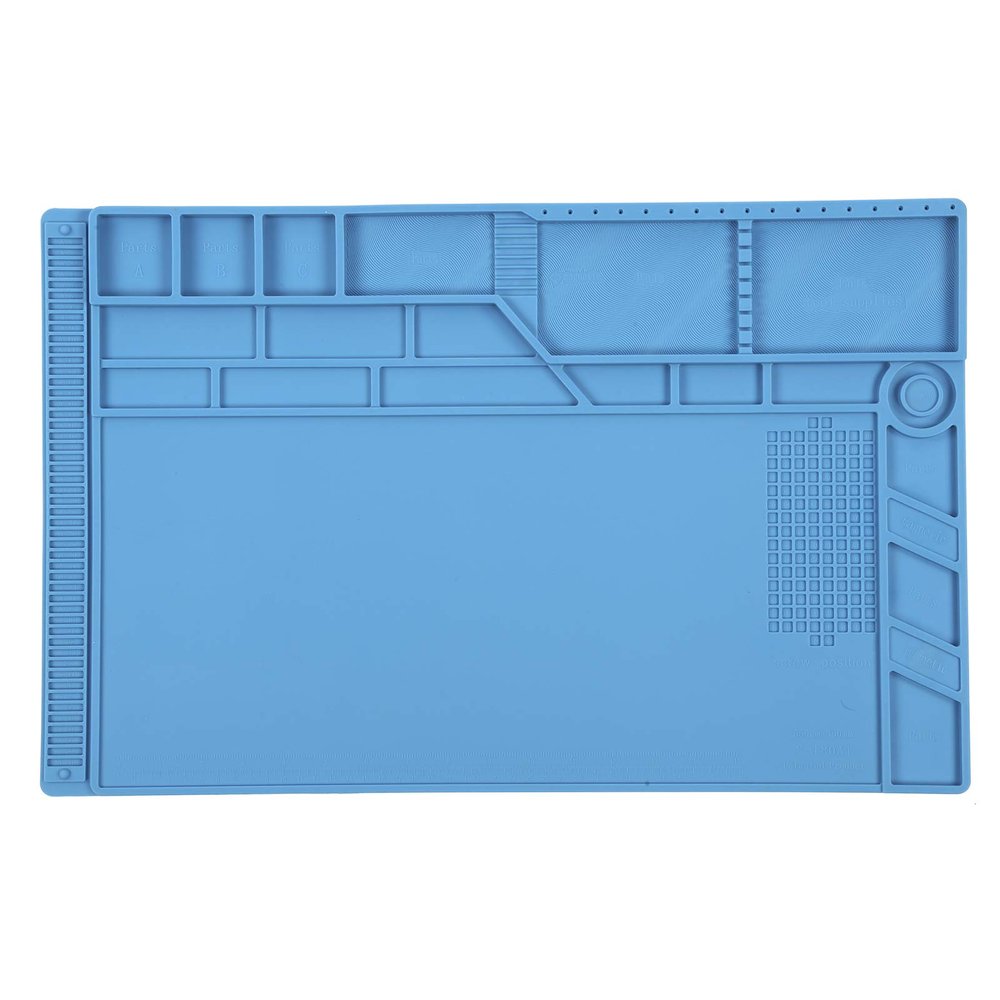 Premium Heat Withstand 932F Silicone Soldering Mat, Large Anti Static Magnetic Electronic Repair Work Mat for Cell Phone Laptop Repair, 21.7x13.8x0.4in