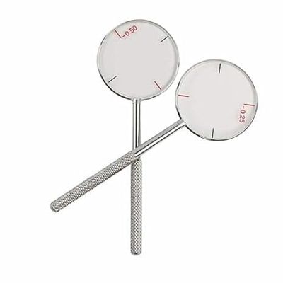 Optical Cross Cylinder Lens Set, 2 Pieces, 0.25/0.5 Diopters, Round