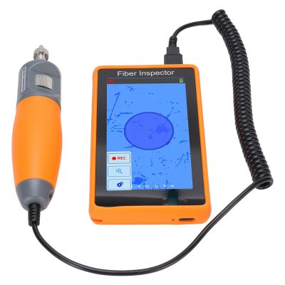 Fiber Optic End Face Inspector 400X Magnification 5 Inch LCD Display Inspection Probe Cleaning Kit SC FC ST LC for Enhancing Performance
