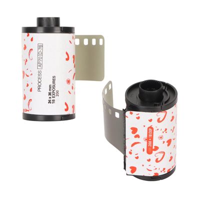 2PCS 35mm Film Black and White for 135 Camera, Professional 18 Exposures 200 Degree Light Film Roll Sensitivity Black White Negative