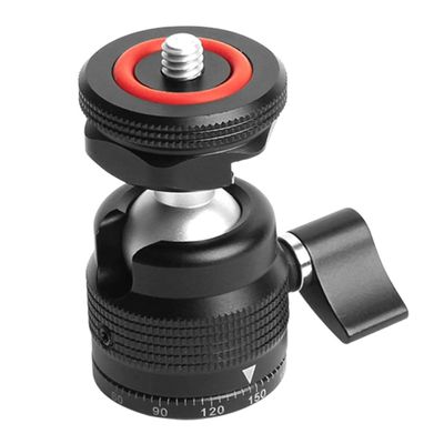 LIFKICH Aluminum Alloy Mini Tripod Head Ball Mount Quick Release Camera Light Adapter