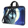 WZYWHJ 15.6 inch wolf under moon Prints Laptop Bag - with Soft Interior, Multiple Pockets - Ideal for Men, Travel and Business view 1