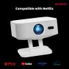 [1500 ANSI/Built-in APPs] Smart Projector with Wifi and Bluetooth: NICPOW 4K Outdoor Projector, Compatible with Netflix, Auto Focus & Keystone, Portable Proyector for Home & Outdoor Use, White view 2