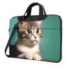 WZYWHJ 13 inch A curious cat Prints Laptop Bag - with Soft Interior, Multiple Pockets - Ideal for Men, Travel and Business view 1
