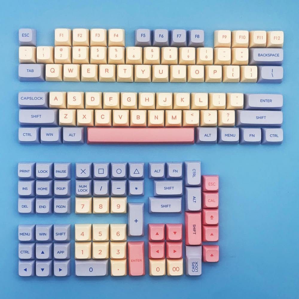 APOJHGF Kawaii Marshmallow Keycaps 132 XDA PBT Dye Sublimation Mechanical Keyboard Covers Compatible with Most Mechanical Keyboards