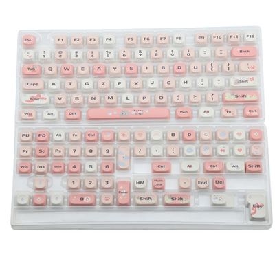 APOJHGF Cute PBT Keycaps 134keys 5-Sided MOA Custom Keycaps Compatible with Mechanical Keyboards Compatible with MX Switches(MOA-KAT Pink Bag)
