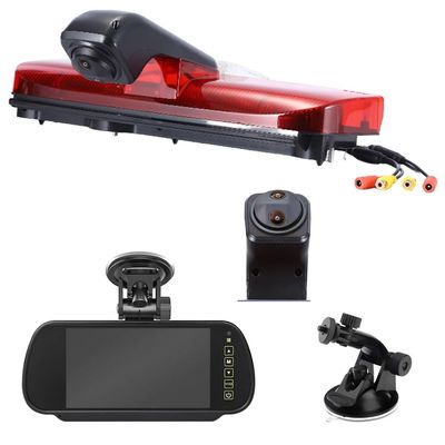 HD Brake Light Backup Camera for Ford Transit Connect Tourneo PJ2 V408/Ford Transit Connect 2 ll/XL Cargo Titanium Passenger, High Mount Stop Light Parking Camera with 7 Inch Rear-View Mirror Monitor