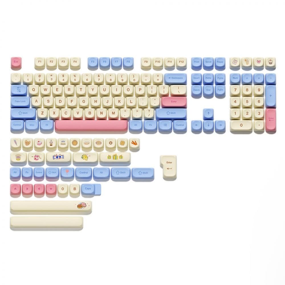 APOJHGF Custom Pink Keycap Set Compatible with 75 Percent Keyboards 140 Dye-Sublimation MOA Keycaps(Candy 143 Keys)