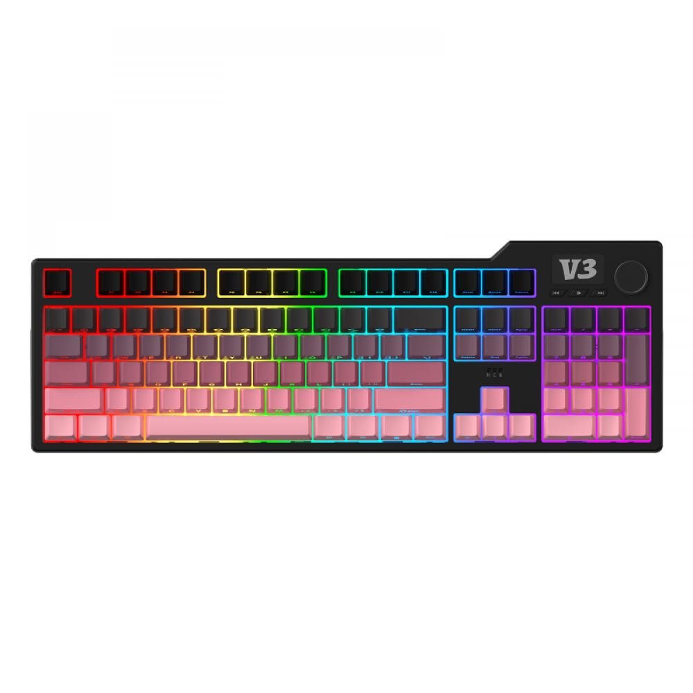 APOJHGF Custom Mechanical Keyboard with Gasket Structure Hot-Swappable Full-Key 104 PBT Keycaps Compatible with Various Setups