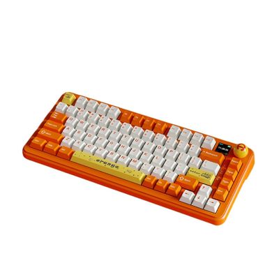 APOJHGF Tri-Mode RGB Mechanical Keyboard with Full Key Hot Swap Gasket Design Adjustable Compatible with Custom Use(AK820MAX Avocado OB)