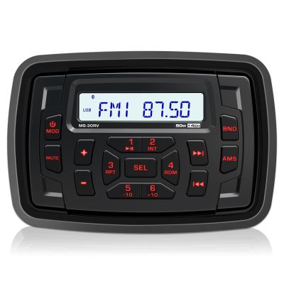 Bluetooth Golf Cart Stereo Receiver: DOVOX 12V Weatherproof Heavy-Duty Powersports Marine Radio for UTV ATV - AM FM USB AUX 200W Amp Subwoofer Output