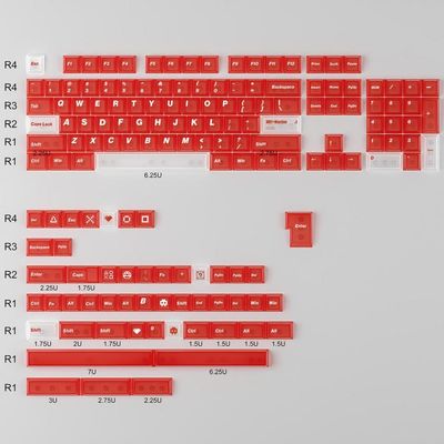 APOJHGF 154 Matte Fog Transparent Keycaps Compatible with Mechanical Keyboards Compatible with Various Heights 61 68 75 87 98 108(B)