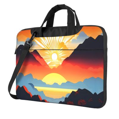 WZYWHJ 15.6 inch Bright sunrise Pattern Laptop Bag - with Soft Interior, Multiple Pockets - Ideal for Men, Travel and Business