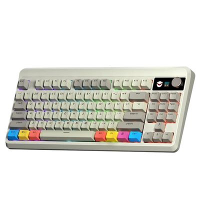APOJHGF Color OLED Display Hot Swappable Switch Mechanical Keyboard with M87 Pro2 Hub Design and PBT Keycaps Compatibility