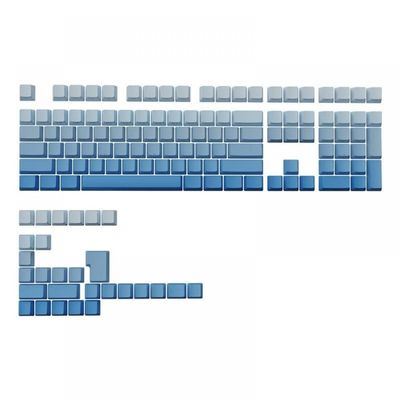APOJHGF Translucent PBT Keycaps Full Set with Gradient Dyeing Compatible with Personalized Side Engraving(AKH136 Blue)