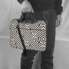 WZYWHJ 14 inch Black curved texture Picture Laptop Bag - with Soft Interior, Multiple Pockets - Ideal for Men, Travel and Business view 2