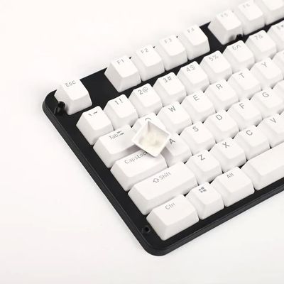 APOJHGF Pudding Keycap Set with Mechanical Keyboards Like K70 LUX Strafe K65 RGB K63 with MX Switches(104 keycaps White)