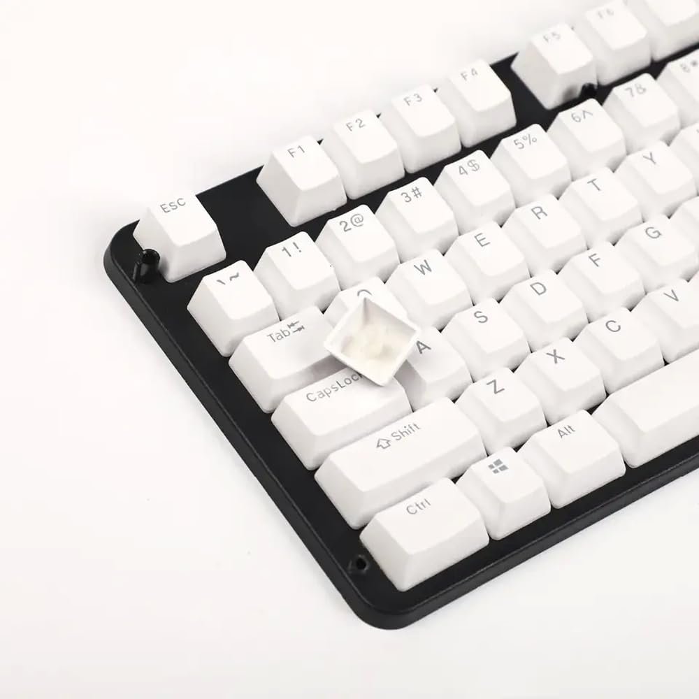 APOJHGF Pudding Keycap Set with Mechanical Keyboards Like K70 LUX Strafe K65 RGB K63 with MX Switches(104 keycaps White)