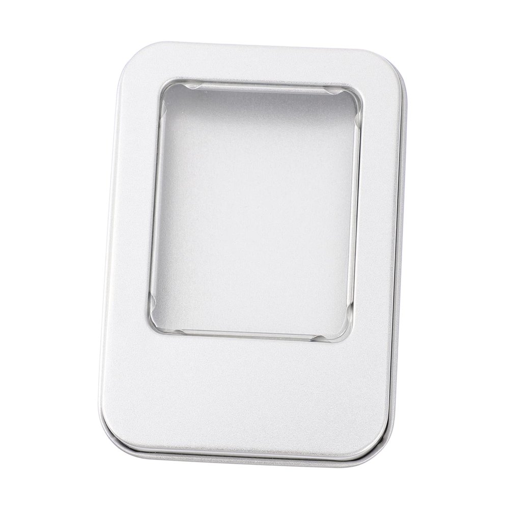 DIYEAH 10pcs USB Flash Drive Storage Case Square Tinplate Organizer Window Metal Box for Office Home and Travel Storage