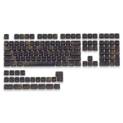 APOJHGF Custom PBT Dye Sublimation Keycaps in Dark Walnut Wood Theme Compatible with 61 87 104 Mechanical Keyboards Compatible with MX Switches 130(Dark Wood)