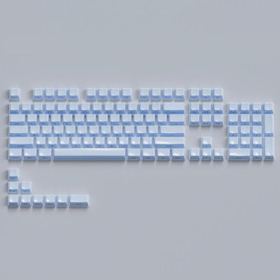 APOJHGF Translucent Pink Jelly Side Print Keycap OEM Profile Ice Crystal Compatible with MX Compatible 61 68 104 Mechanical Keyboards 113 Key(Blue)