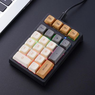 APOJHGF 21 Key Wired Mechanical Numeric Keypad with Multi-Color Backlighting and Blue Switches Ideal Compatible with Finance Business and Laptop Users(Shimmer)
