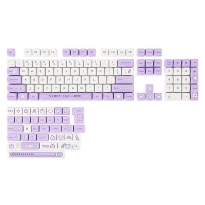 APOJHGF 141-Key Dye-Sublimated PBT MOA Profile Keycap Set Compatible with ANSI and ISO Mechanical Keyboards