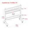 EKDJSN Mobile TV Cart, Height Adjustable Mobile TV Stand on Wheels, Rolling TV Stand with Storage Shelf, Modern TV Floor Stand Mount, Living Room Universal TV Mount Stand(White,70-88inch) view 2