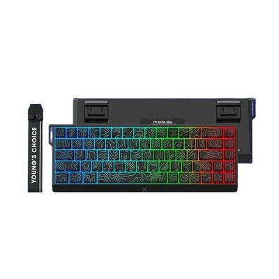 APOJHGF Mchose Ace 60 Pro 68 Magnetic Switch Hot Swappable RGB Mechanical Keyboard Customizable Keyboard Compatible with PC Gamers Accessories(68 Black line Uranus)