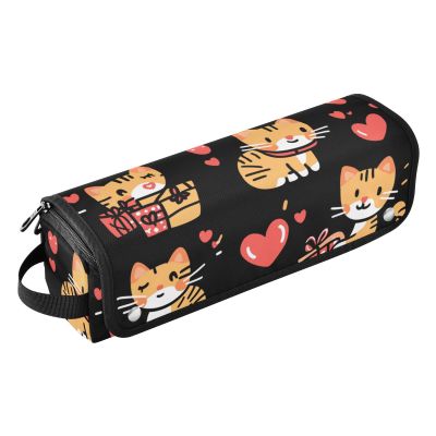 Foiosoh Hair Tool Travel Bag for Women with Heat Resistant Mat Portable Hair Styling Tool Organizer for Flat Irons, Straighteners, Curling Irons, Lovely Cats Black and Red