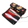 Foiosoh Hair Tool Travel Bag for Women with Heat Resistant Mat Portable Hair Styling Tool Organizer for Flat Irons, Straighteners, Curling Irons, Lovely Cats Black and Red view 2