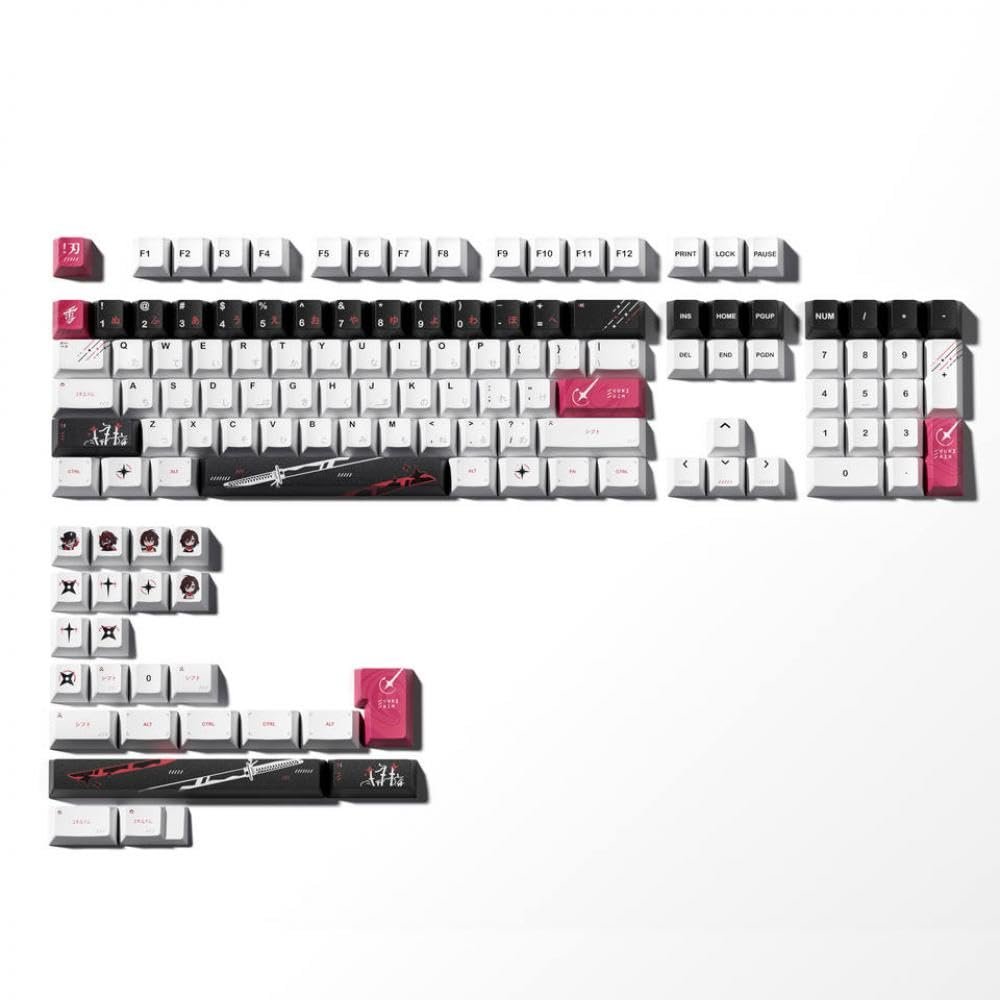 APOJHGF Keycaps Anime Design Compatible with Keyboard Japanese Layout PBT Dye-Sublimation Thick Profile 134K Most Keyboards(Yuki aim)