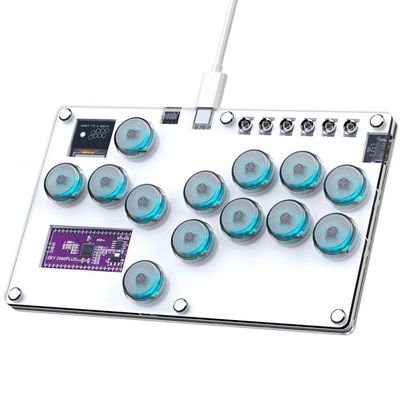 APOJHGF Romoral 13 Arcade Joystick Controller Compatible with PC Switch Android Phones PS4 and PS3 Games(GD-13 Black Keycap)