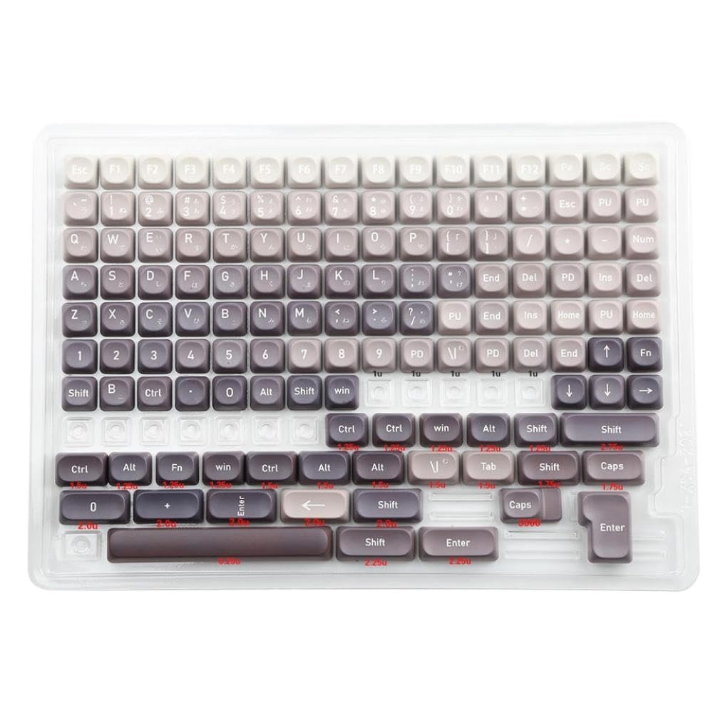 APOJHGF MOA Profile PBT Keycap Set 134 Compatible with MX Mechanical Keyboards Five Sided Sublimation Design(JP Box M134-G)