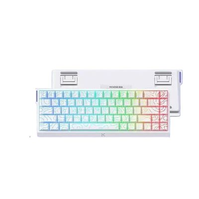 APOJHGF Mchose Ace 60 Pro 68 Magnetic Switch Hot Swappable RGB Mechanical Keyboard Customizable Keyboard Compatible with PC Gamers Accessories(68 White line Uranus)