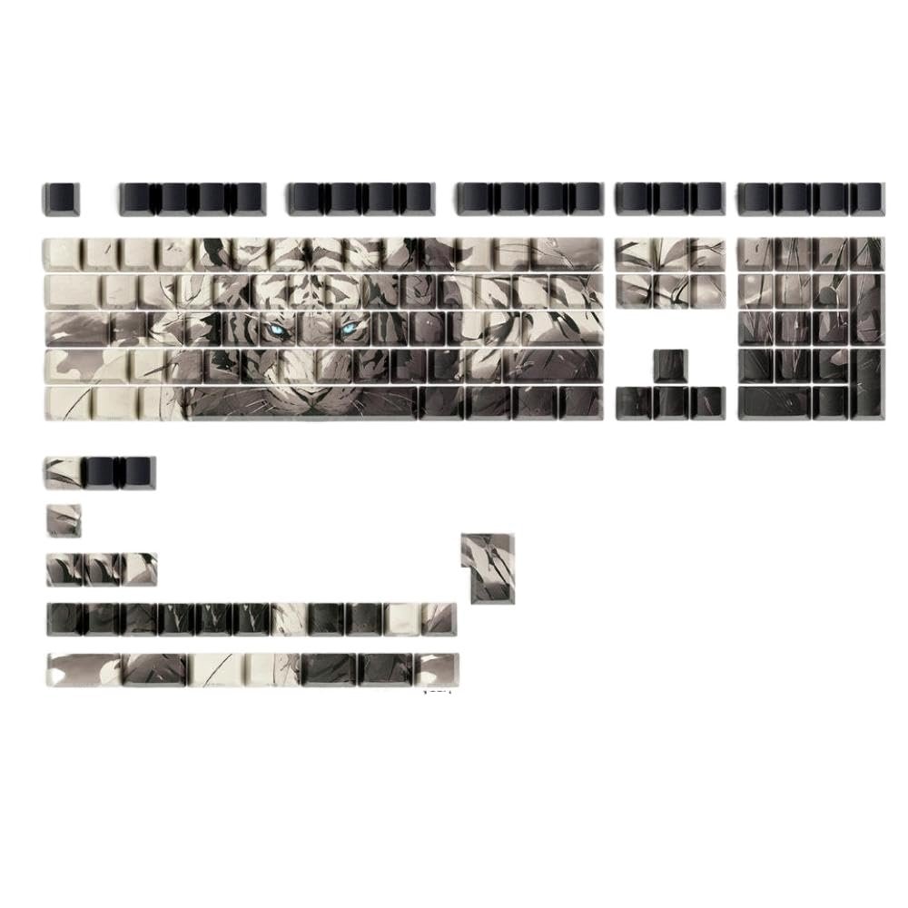 APOJHGF Shine Through Side Printed Tiger Theme Keycaps Compatible with and Wooting Keyboards 134